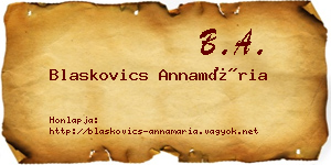 Blaskovics Annamária névjegykártya