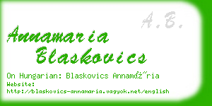 annamaria blaskovics business card